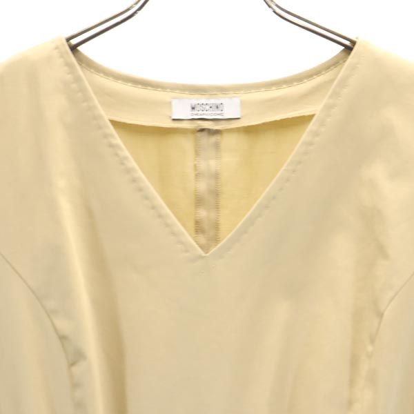 MOSCHINO モスキーノ イタリア製 ノースリーブ ワンピース USA4 ベージュ系 サイドジップ レディース