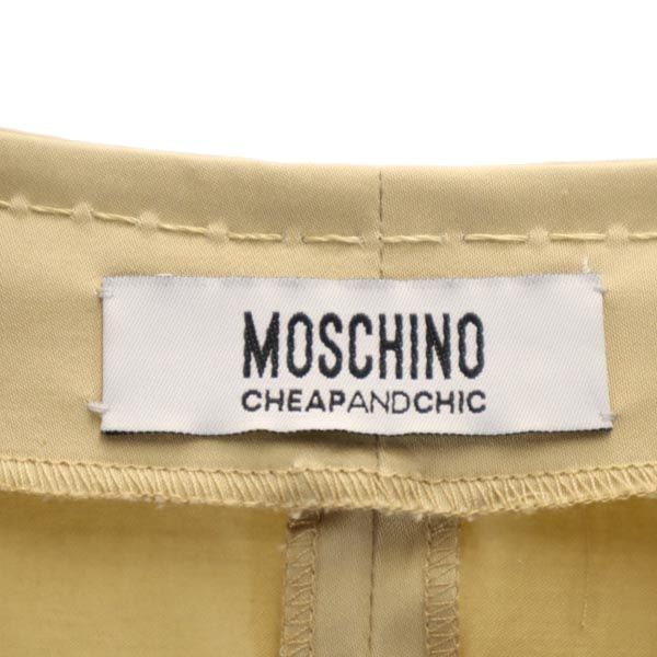 MOSCHINO モスキーノ イタリア製 ノースリーブ ワンピース USA4 ベージュ系 サイドジップ レディース