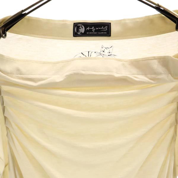 AndyWarhol BY HYSTERIC GLAMOUR アンディーウォーホルバイヒステリックグラマー 日本製 猫柄 半袖 ワンピース FREE アイボリー レディース