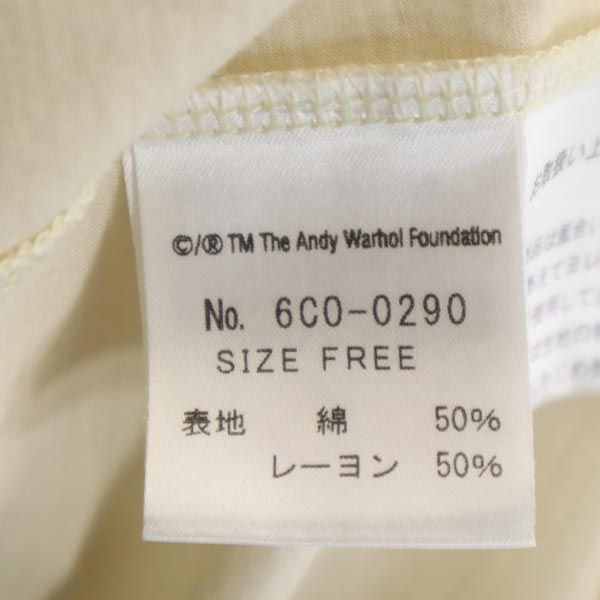 AndyWarhol BY HYSTERIC GLAMOUR アンディーウォーホルバイヒステリックグラマー 日本製 猫柄 半袖 ワンピース FREE アイボリー レディース