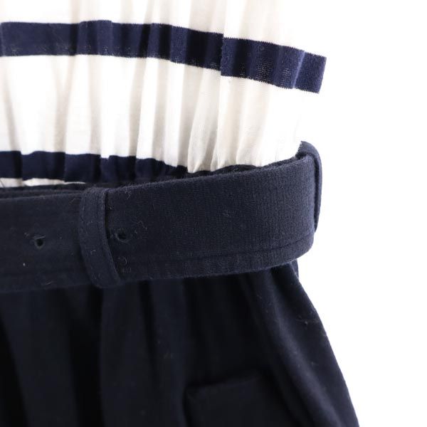 BLUE LABEL CRESTBRIDGE ブルーレーベルクレストブリッジ ボーダー 半袖 ドッキング ワンピース 36 紺×白 レディース