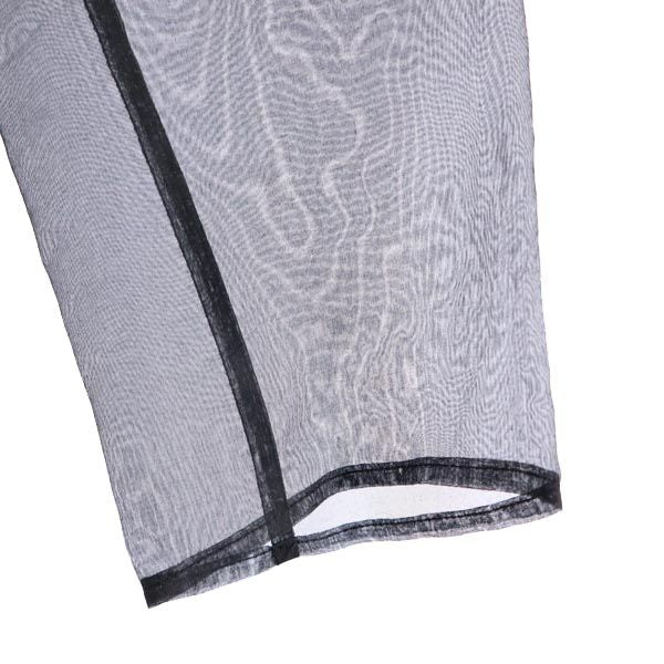 MSGM エムエスジーエム イタリア製 シルク 長袖 シアー レース ワンピース 40 カーキ×黒 レディース