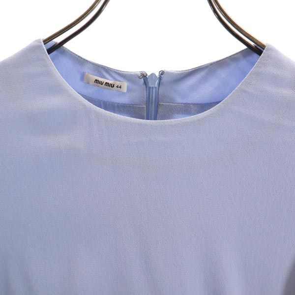 MIUMIU ミュウミュウ イタリア製 半袖 フレンチスリーブ ワンピース 44 ブルー系 レディース