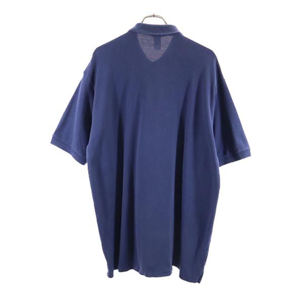 パタゴニア アウトドア 半袖 ロング ポロシャツ L ネイビー patagonia 鹿の子 メンズ