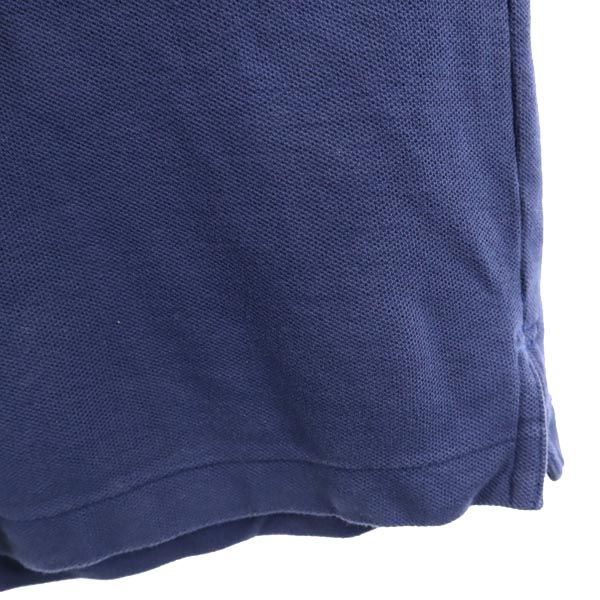 パタゴニア アウトドア 半袖 ロング ポロシャツ L ネイビー patagonia 鹿の子 メンズ