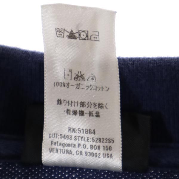 パタゴニア アウトドア 半袖 ロング ポロシャツ L ネイビー patagonia 鹿の子 メンズ