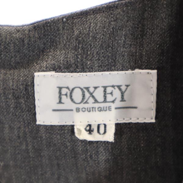 フォクシー 日本製 ウール ノースリーブ ワンピース 40 グレー FOXEY レディース