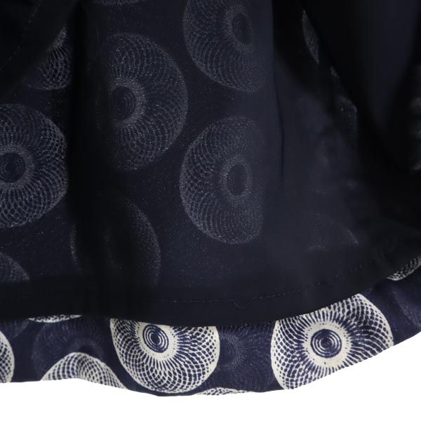 Tory Burch トリーバーチ シルクブレンド 半袖 ワンピース 2 ネイビー系 レディース