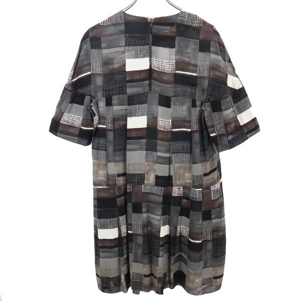 MARNI マルニ イタリア製 総柄 半袖 ワンピース 38 グレー系 レディース
