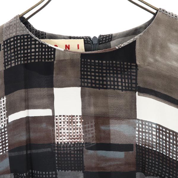 MARNI マルニ イタリア製 総柄 半袖 ワンピース 38 グレー系 レディース
