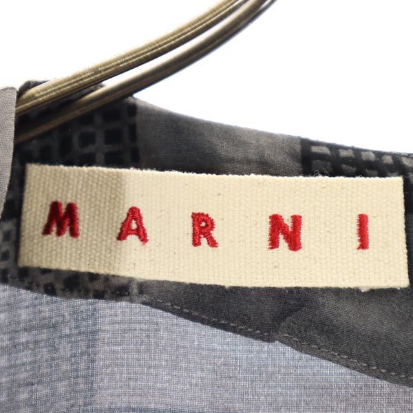 マルニ イタリア製 総柄 半袖 ワンピース 38 グレー系 MARNI レディース