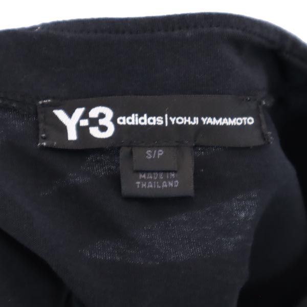 ワイスリー バック プリント 半袖 Tシャツ ワンピース S 黒系 Y-3 adidas YOHJI YAMAMOTO レディース