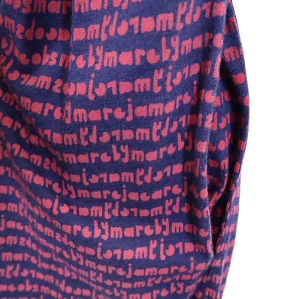 MARC BY MARC JACOBS マークバイマークジェイコブス 総柄 ノースリーブ フロントリボン ワンピース XS パープル系 レディース