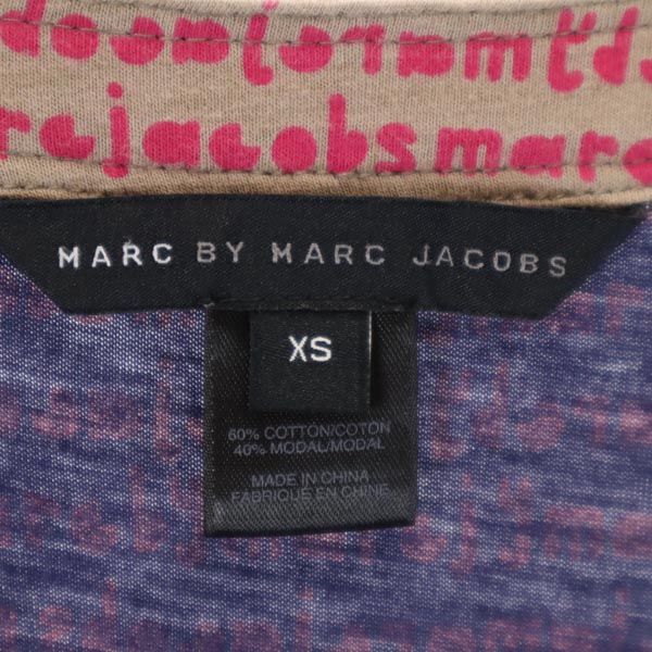 マークバイマークジェイコブス 総柄 ノースリーブ フロントリボン ワンピース XS パープル系 MARC BY MARC JACOBS レディース