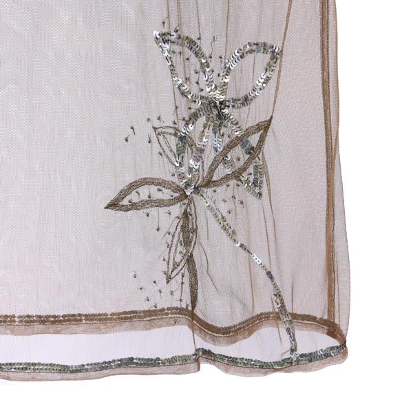 MAX&CO マックスアンドコー スパンコールデザイン ノースリーブ メッシュ スパンコールデザイン ワンピース 40 ブラウン系 レディース