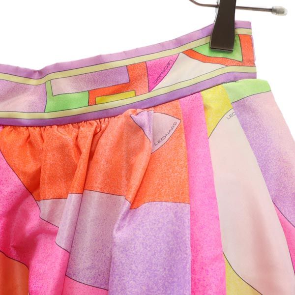 レオナール 総柄 ロング丈 フレアスカート LEONARD レディース