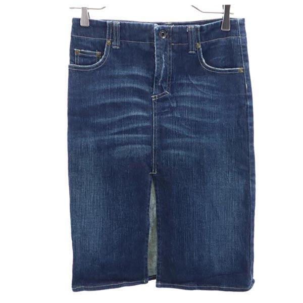 VERSACE JEANS COUTURE ヴェルサーチ ジーンズ クチュール スリット ミニ丈 スリット デニムスカート w26 レディース
