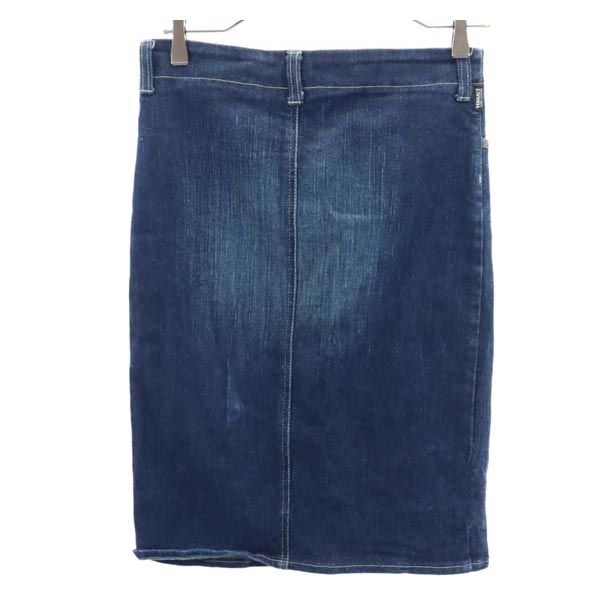 VERSACE JEANS COUTURE ヴェルサーチ ジーンズ クチュール スリット ミニ丈 スリット デニムスカート w26 レディース