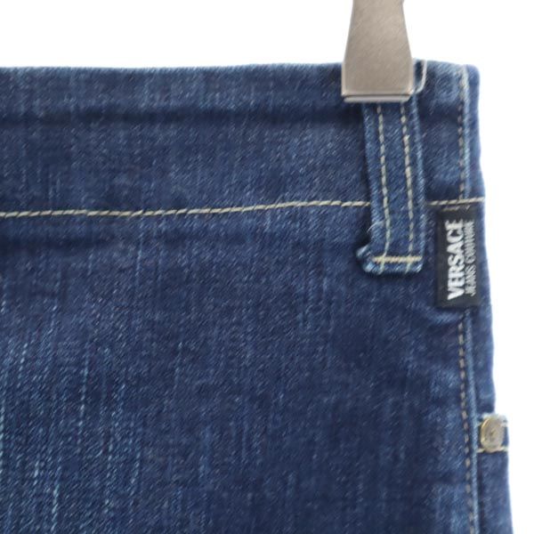 VERSACE JEANS COUTURE ヴェルサーチ ジーンズ クチュール スリット ミニ丈 スリット デニムスカート w26 レディース