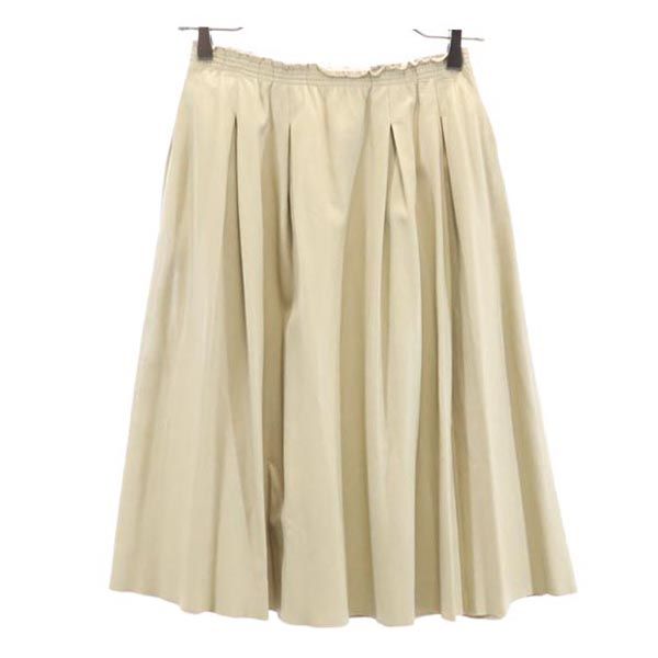 FOXEY NEW YORK フォクシーニューヨーク 日本製 ミディ丈 ギャザースカート F ベージュ系 レディース