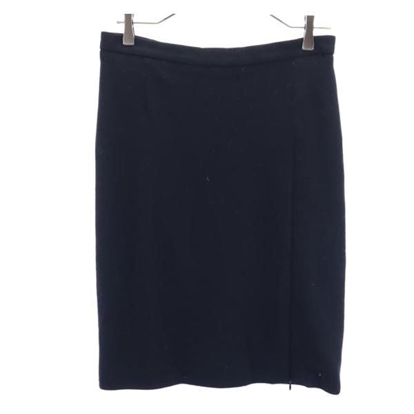 Givenchy ジバンシー ウール ミニ丈 タイトスカート 42 ブラック系 ジップデザイン レディース