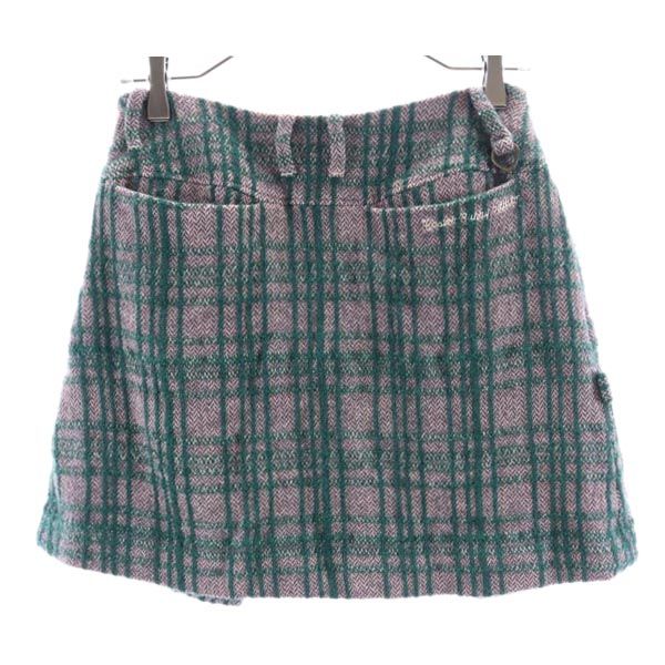 MASTER BUNNY EDITION マスターバニーエディション ウール ミニ丈 台形 スカート 0 ピンク×緑 レディース