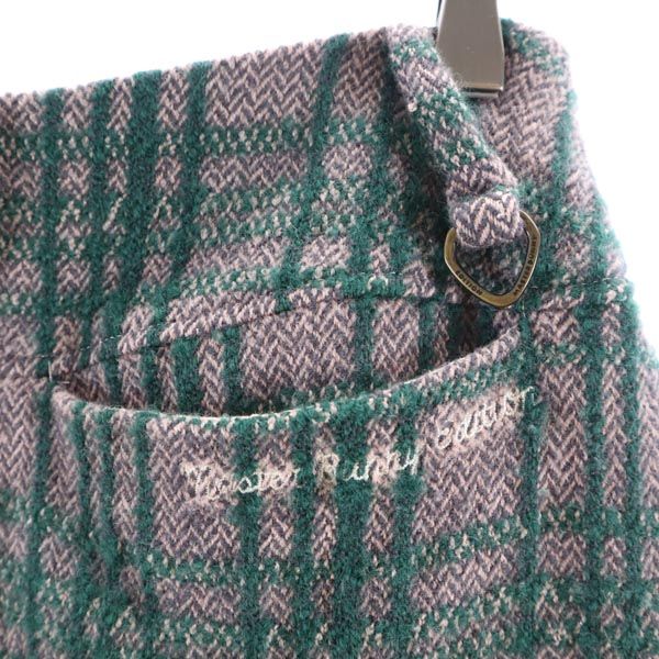 MASTER BUNNY EDITION マスターバニーエディション ウール ミニ丈 台形 スカート 0 ピンク×緑 レディース