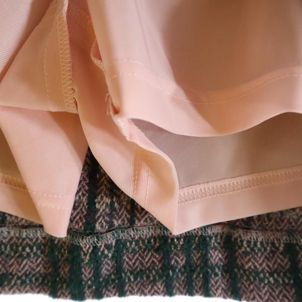 MASTER BUNNY EDITION マスターバニーエディション ウール ミニ丈 台形 スカート 0 ピンク×緑 レディース