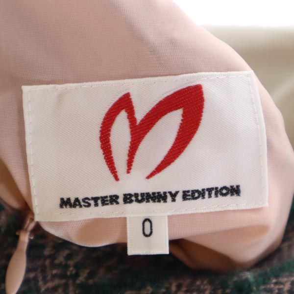 MASTER BUNNY EDITION マスターバニーエディション ウール ミニ丈 台形 スカート 0 ピンク×緑 レディース