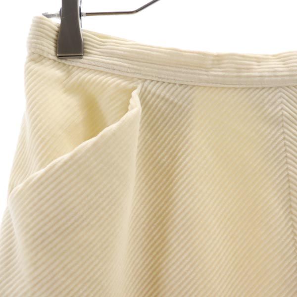 マックスマーラ イタリア製 ミディ丈 コーデュロイ スカート 40 アイボリー MAX MARA レディース