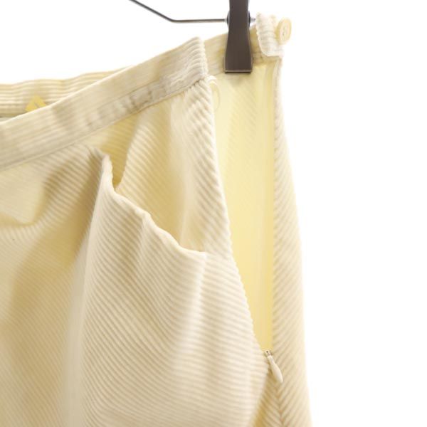 マックスマーラ イタリア製 ミディ丈 コーデュロイ スカート 40 アイボリー MAX MARA レディース