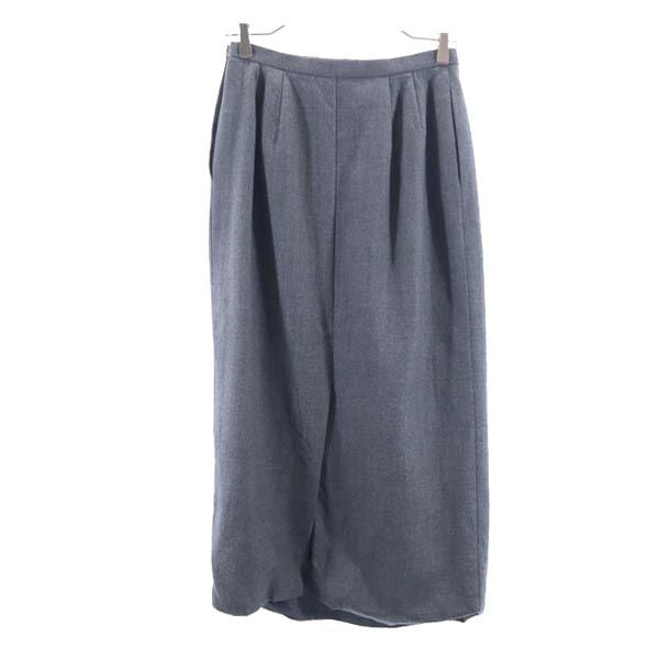YVES SAINT LAURENT イヴサンローラン 日本製 ウール ロングスカート 38 グレー レディース