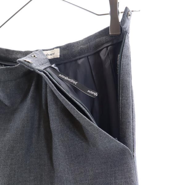 YVES SAINT LAURENT イヴサンローラン 日本製 ウール ロングスカート 38 グレー レディース