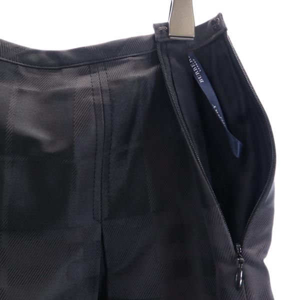 バーバリー 三陽商会 チェック ミニ丈 スカート 36 ブラック BURBERRY サイドジップ レディース