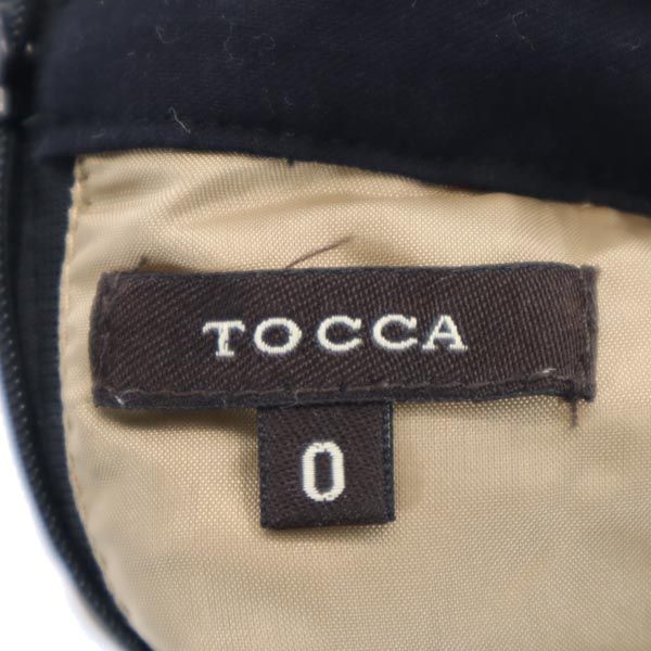 TOCCA トッカ 花柄レース ミニ丈 フレアスカート 0 黒×ベージュ系 バックジップ レディース