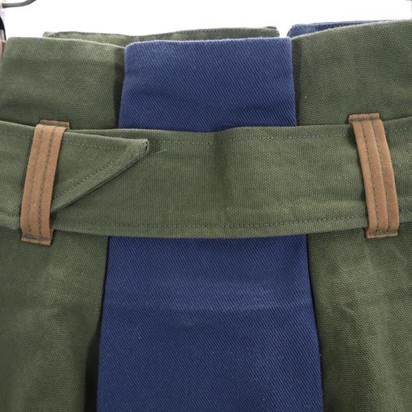 LEINWANDE ラインヴァンド ミモレ丈 ラップスカート F 茶×青×カーキ 再構築 レディース