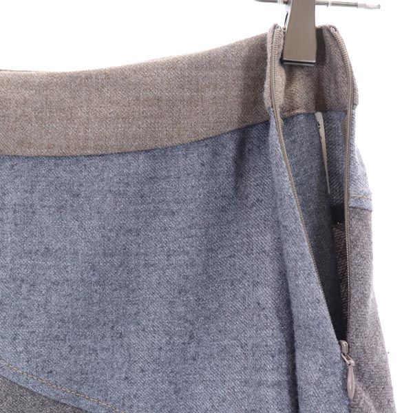 SEE BY CHLOE シーバイクロエ ウールブレンド ミニスカート 34 グレー×ブラウン レディース