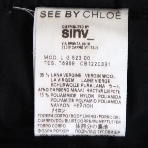 SEE BY CHLOE シーバイクロエ ウールブレンド ミニスカート 38 ブラック レディース