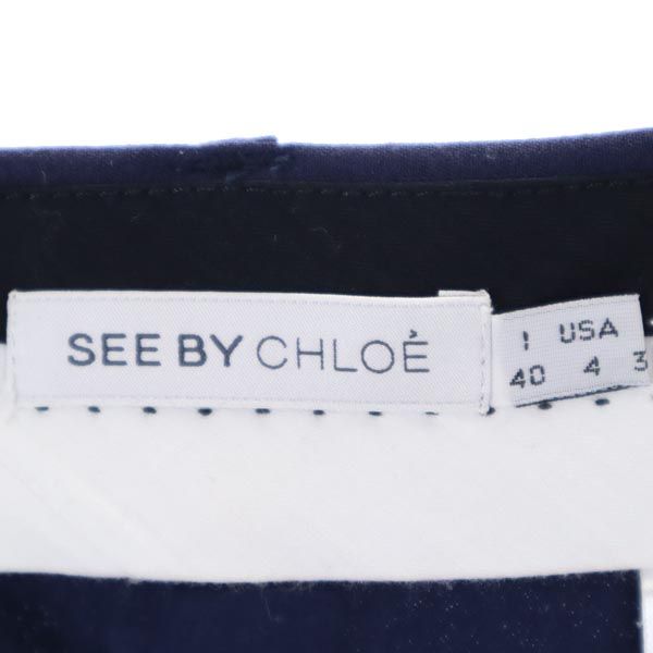 SEE BY CHLOE シーバイクロエ ウールブレンド ミニスカート 40 ネイビー レディース