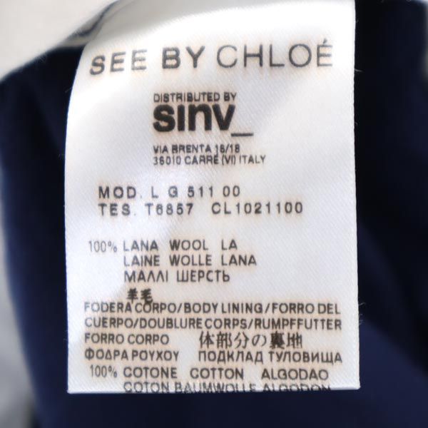 SEE BY CHLOE シーバイクロエ ウールブレンド ミニスカート 40 ネイビー レディース