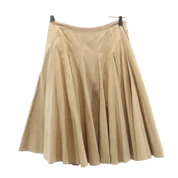 FOXEY フォクシー 日本製 ミディ丈 フレアスカート 40 ベージュ レディース