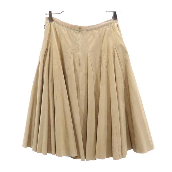 FOXEY フォクシー 日本製 ミディ丈 フレアスカート 40 ベージュ レディース
