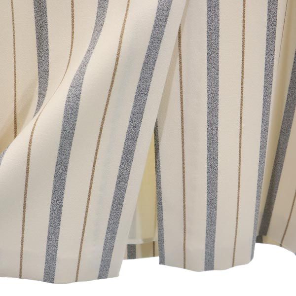 SEE BY CHLOE シーバイクロエ ストライプ柄 ミディ丈 スカート 34 ベージュ×グレー レディース