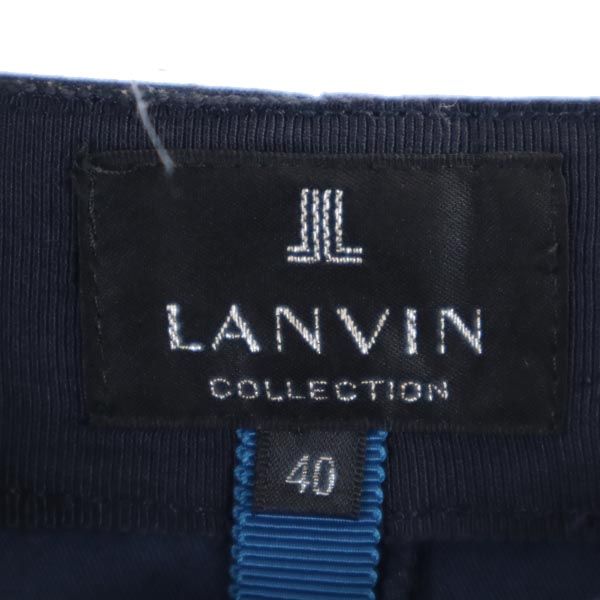 LANVIN ランバン 日本製 ミニ丈 タイトスカート 40 濃紺 レディース