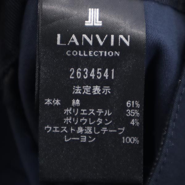 LANVIN ランバン 日本製 ミニ丈 タイトスカート 40 濃紺 レディース