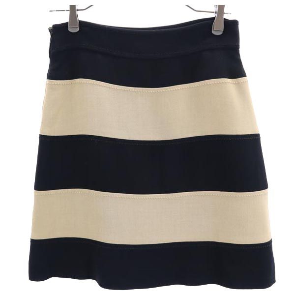 Kate Spade ケイトスペード ミニ丈 台形 スカート 2 黒×ベージュ レディース