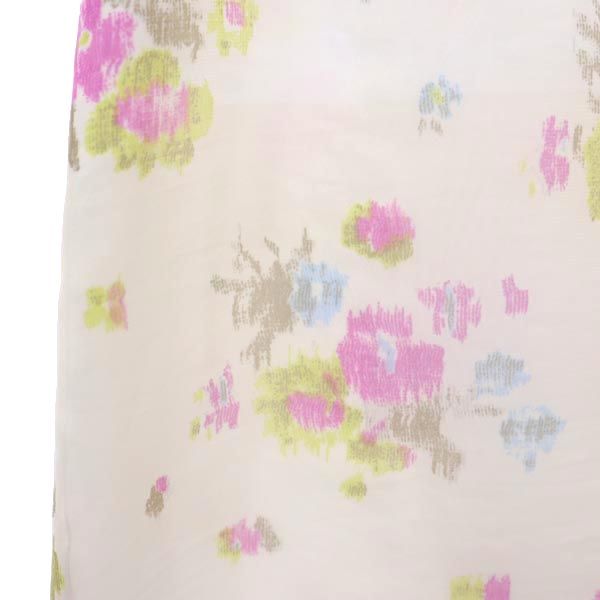 MAX&CO マックスアンドコー イタリア製 花柄 ミディ丈 フレアスカート 40 ホワイト系 サイドジップ レディース