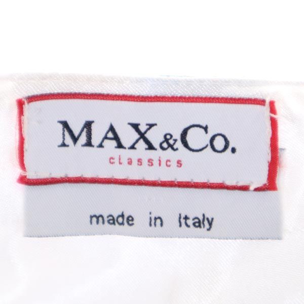 MAX&CO マックスアンドコー イタリア製 花柄 ミディ丈 フレアスカート 40 ホワイト系 サイドジップ レディース