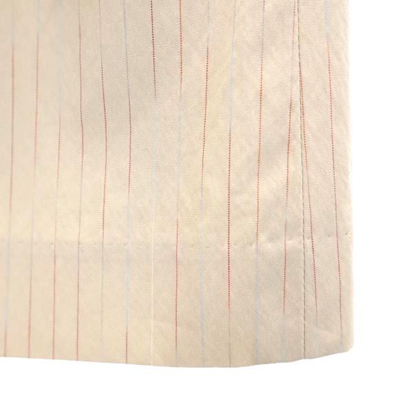 Paul Smith BLACK LABEL ポールスミスブラックレーベル ストライプ ミニ丈 スカート 42 ベージュ系 サイドジップ レディース