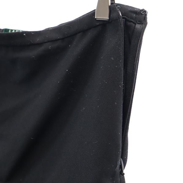 LAUREN RALPH LAUREN ローレンラルフローレン ミニ丈 フリルスカート 6P ブラック系 サイドジップ レディース